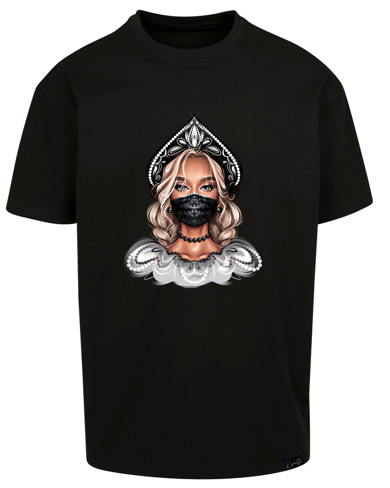 BLONDE MASKIERTE MADAME VORNE OVERSIZE T-SHIRT